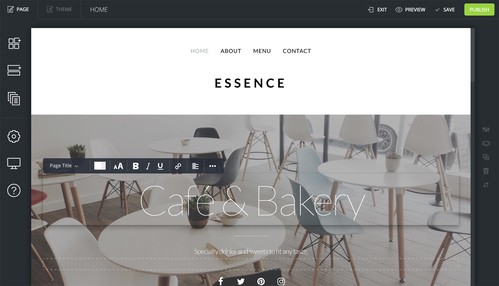 Drag and drop website builder.