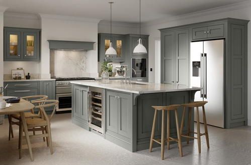 Image of the Clarendon kitchen in Dust Grey from Second Nature.