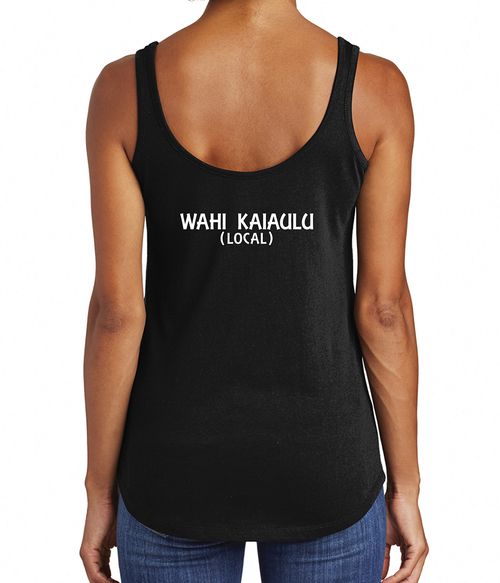 women's black tank top with white writing