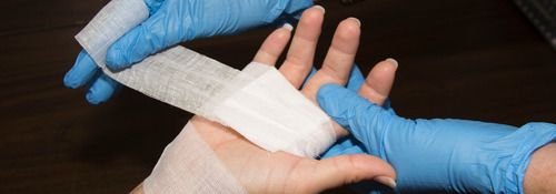 bandaging a hand