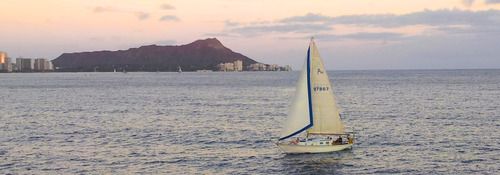 Sail boat on water