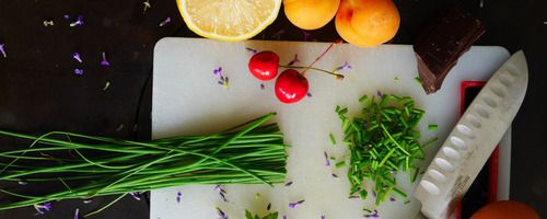 cutting board and knife