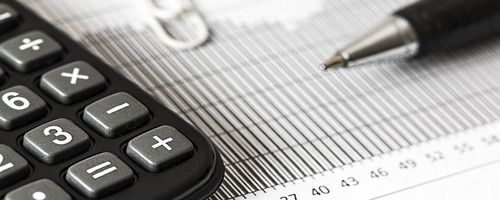 calculator and pen