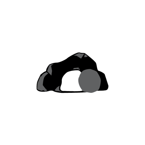 Cave with boulder covering entrance icon