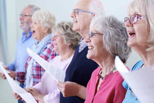 adult choir singing together