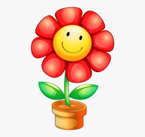 happy face flower clipart