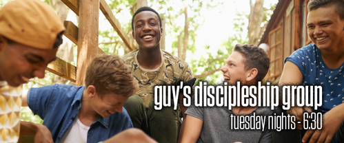 boy's discipleship Tuesday Nights 6:30 pm
