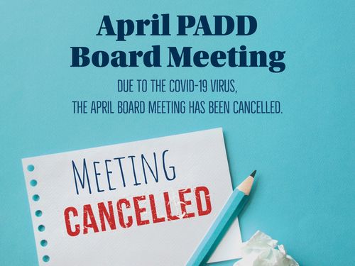 April Bd Mtg Cancelled