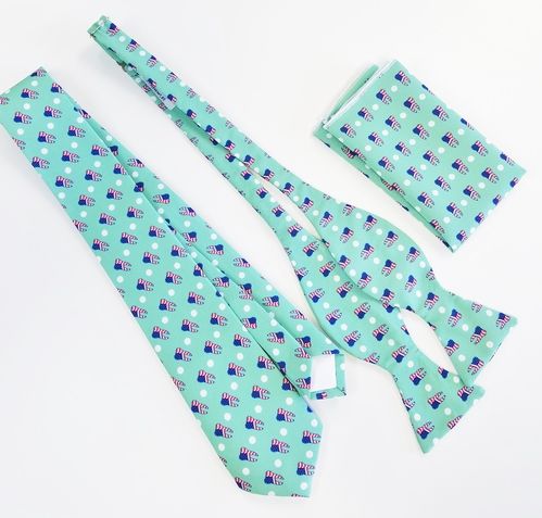 dental themed tie, bow tie and pocket square