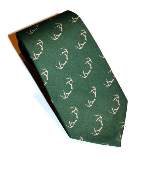 green antlers necktie