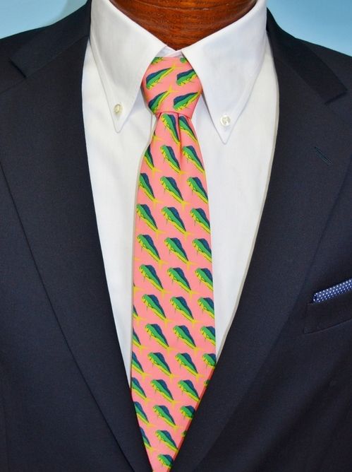 mahi mahi fish coral necktie