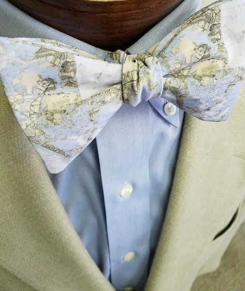 light blue oyster bow tie