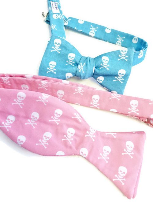 skull and crossbones bow tie