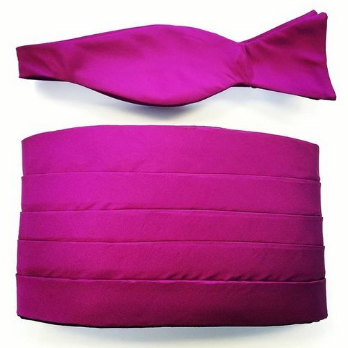 solid silk cummerbund set