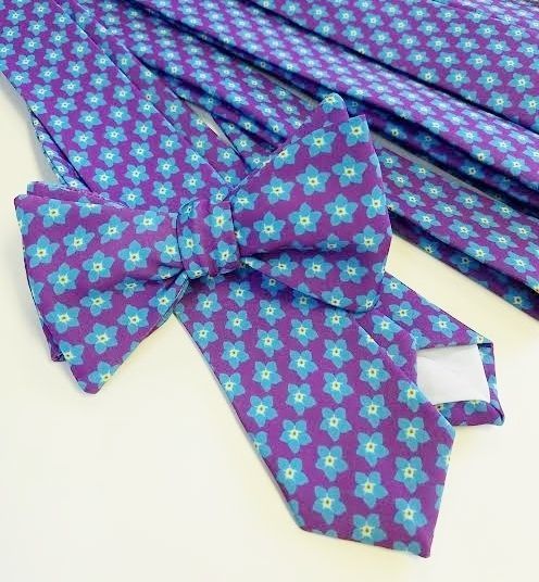 forget me not flower bow tie and necktie