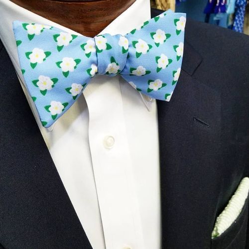 magnolia floral bow tie