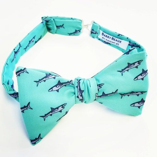 blue great white shark bow tie