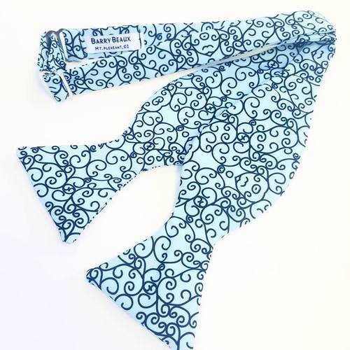 ironwork blue bow tie