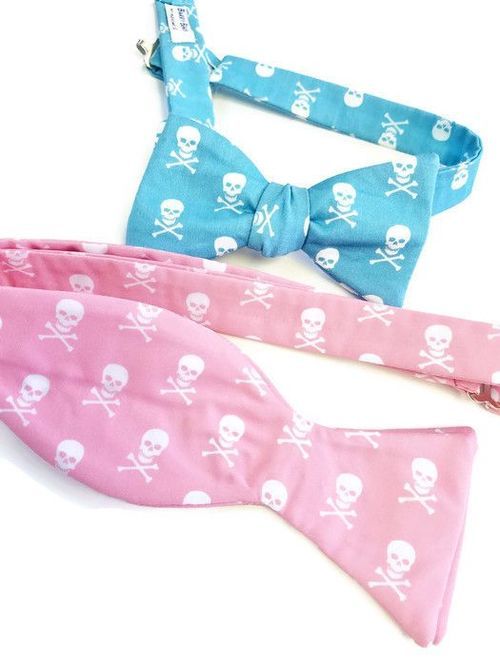skull and crossbones bow tie