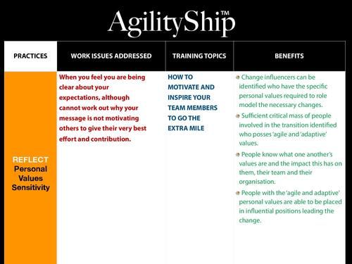 AgilityShip Practice #1 Personal Values Sensitivity
