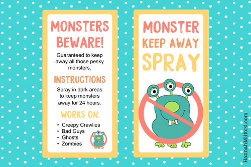 DIY Monster Spray Free Printable Hannah Milford Licensed 