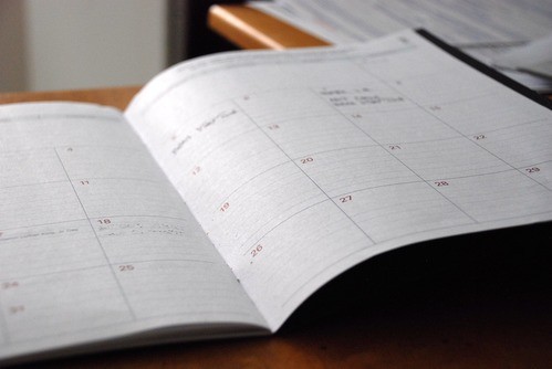 Picture of a day planner for Paduano Studios blog article on choosing the right wedding date for you
