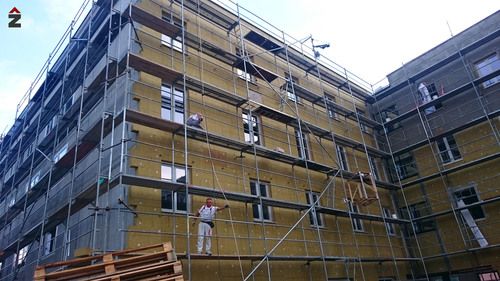 starački dom lascina zagreb ingrad, fasada
